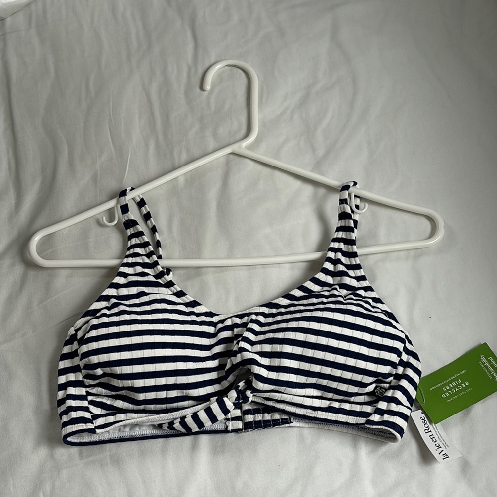 La Vie En Rose White and Blue Bikini with Nautical Stripes